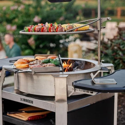 Breeo Live-Fire Grilling Bundle - Portable Wood Stove, Firepit Grills - Campfire Cooking Equipment - Skillet Rest, Outpost 24, Skillet Rest Included - Compatible with All X24 Accessories