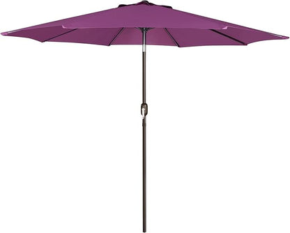 Blissun 9' Outdoor Patio Umbrella, Outdoor Table Umbrella, Yard Umbrella, Market Umbrella with 8 Sturdy Ribs, Push Button Tilt and Crank