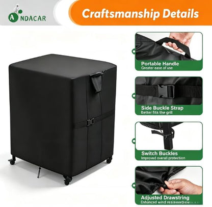 Prep Table Cover for Movable Dining Cart Table | 36 inch Outdoor BBQ Cart Cover Bar Tool Cart Covers Cooler Covers - 36"L×36"W×50"H, Black