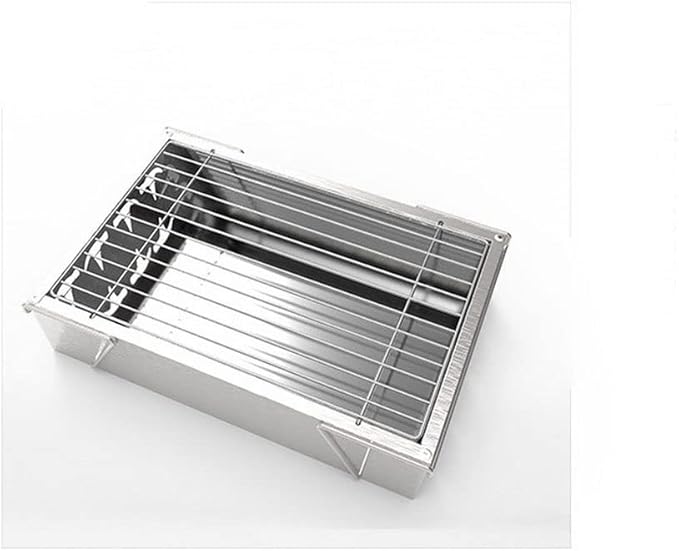 Portable Charcoal Grill for Camping BBQ Grills Outdoor Barbecue Grill Stainless Steel Stove with Backpack, Compact for Picnic Accessories Tools,30 * 20 * 17Cm-D