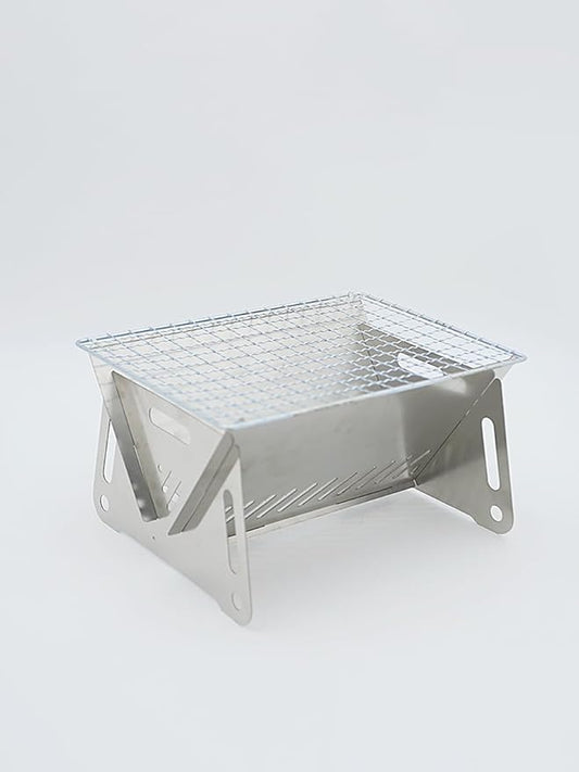Portable Folding Charcoal Grill, Stainless Steel, Compact BBQ for Camping, Outdoor Cooking