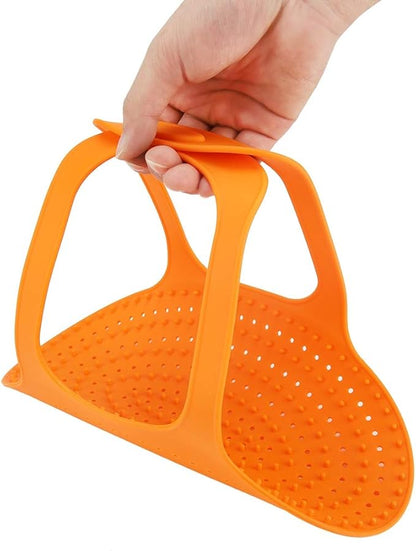 Heat Resistant Turkey Lifter, Silicone Roasting Rack Non Stick, Food Grade Silicone Non Stick Turkey Lifter with Anti Scald Feature Turkey Lifter for Roasts (Orange)