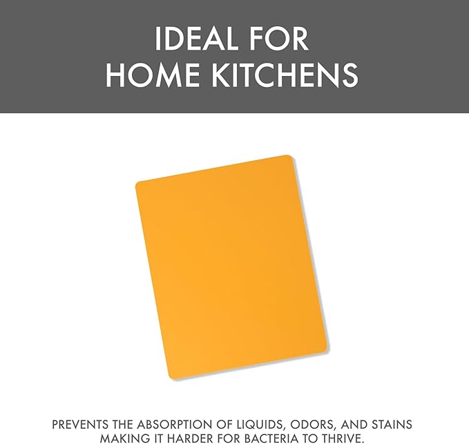 Dexas NSF Certified Polysafe Pastry Board, 16 x 20 inches, Reversible Kitchen Cutting Board, Yellow