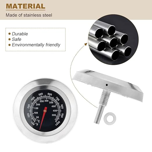 1Pc 3" Face 1000F Thermometer Temperature Gauge BBQ Barbecue Charcoal Grill Smoker