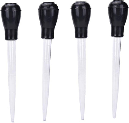 4 Pcs 11-Inch Turkey Baster with Rubber Bulb Extra Large Bulb Basters with Measuring Lines Turkey Baster Syringe Injector Needle for Cooking, Butter Drippings, Glazes, Roasting Juices