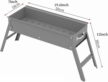 Portable Charcoal Small Grill, Portable BBQ Charcoal Grill for Fun, Small Capacitor Plug and Play ARITONI (Color: /Gray, Size: 50cm) (/Gray 60cm)