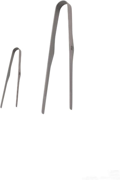 Titanium BBQ Tongs Grill Tongs Tweezer Clip Multi Function for Kitchen Salad Steak Barbecue Buffet (Large+Small）