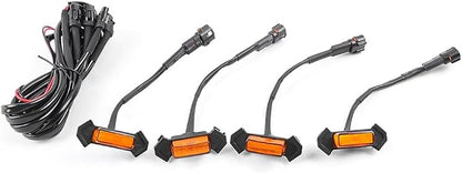 LED Amber Grille Light for TACOMA TRD 2016 2017 2018, Center Grill Running Light, 4PCS Bulbs with Waterproof Connector Cables Kit and Fuse