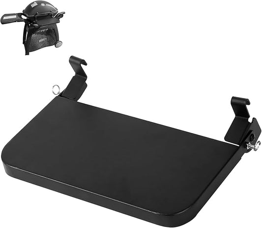 Utheer Folding Front Shelf for Weber Q Series Grills, 13.8" x 9" Heavy-Duty Steel BBQ Prep Table, Supports Up to 60 lbs, Space-Saving Foldable Front Shelf for Weber Q1000 Q1200 Q2000 Q3000