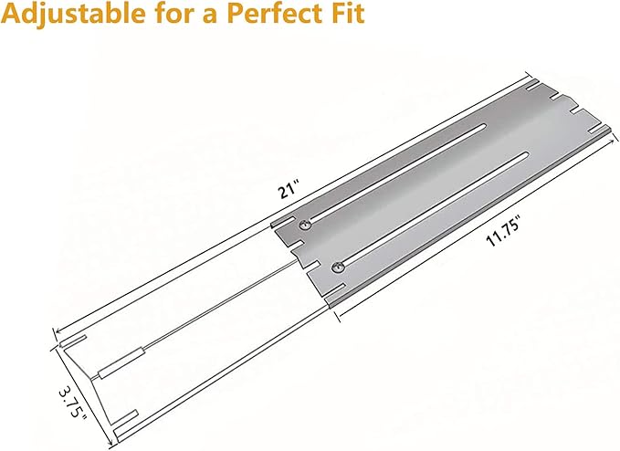 KEESHA Universal Heat Plates Tent Shield Grill Parts Stainless Steel Adjustable Burner Cover Flame Tamer for Nexgrill Parts Charbroil and Other Barbecue Gas Grill