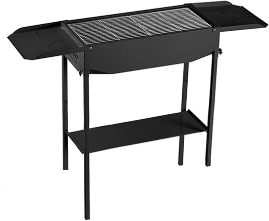 GIZNXBA Portable Charcoal Grill Foldable, Portable BBQ Charcoal Grill with Shelf, BBQ Lamb Skewer Folded Camping Barbecue Grill for Garden Backyard Party Picnic Travel Outdoor(Color:/Black)