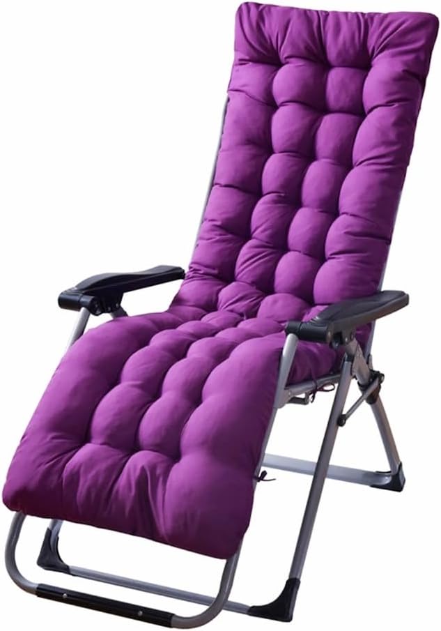 Patio Chaise Lounger Cushion， Rocking Chair Sofa Cushion with 6 Ties， Thick Padded Swing Bench Cushion， Zero Gravity Chair Cushion61x19x3in (Purple)