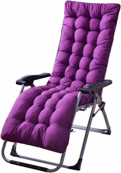 Patio Chaise Lounger Cushion， Rocking Chair Sofa Cushion with 6 Ties， Thick Padded Swing Bench Cushion， Zero Gravity Chair Cushion61x19x3in (Purple)