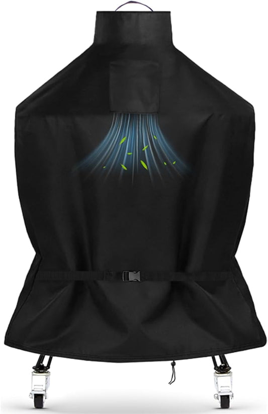 TheElves Kamado Grill Cover, Outdoor Grills Covers Waterproof Heavy Duty for Weber Char-Griller Megamaster GRILLBOSS Papapacks and Most 22 inch Charcoal Kettle Grill Round Smoker - 28" Dia x 35" H