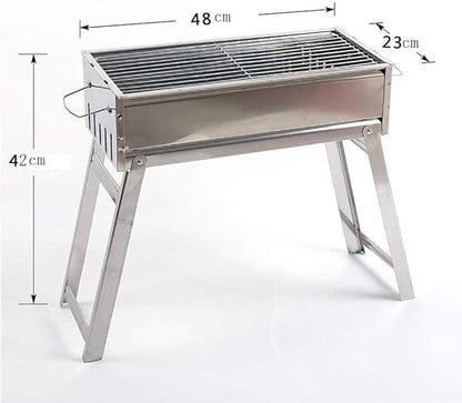 IRYZE Portable Charcoal Grill Home Barbecue Charcoal Barbecue Grill Shelf Outdoor Grill 3-8 People BBQ Utensils BBQ Grill for Outdoor (Size : 48cm)