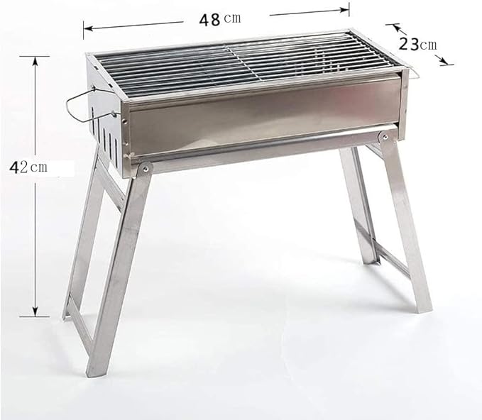 Foldable and Portable Home Barbecue Charcoal Grill Shelf Outdoor 3-8 People BBQ Utensils Heat Resistant(48cm)