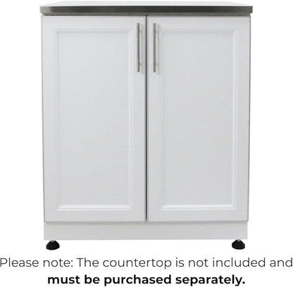 Blue Sky Outdoor Living, OKC3026WSD2W, White Shaker 2-Door Outdoor Kitchen Cabinet – Weather-Resistant Galvanized Steel Modular Base – Durable Patio and Backyard Storage