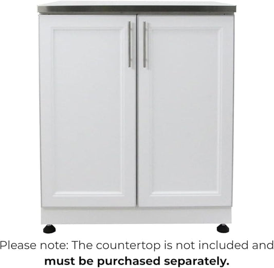 Blue Sky Outdoor Living, OKC3026WSD2W, White Shaker 2-Door Outdoor Kitchen Cabinet – Weather-Resistant Galvanized Steel Modular Base – Durable Patio and Backyard Storage