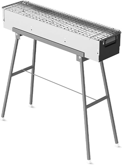 Barbecue Grill,Portable Charcoal Foldable Grill, 80cm Grills Outdoor Cooking for Travel, Camping Smoker BBQ Grill for Outdoor Cooking,Camping,Backyard (Color : /Silver, Size : A)
