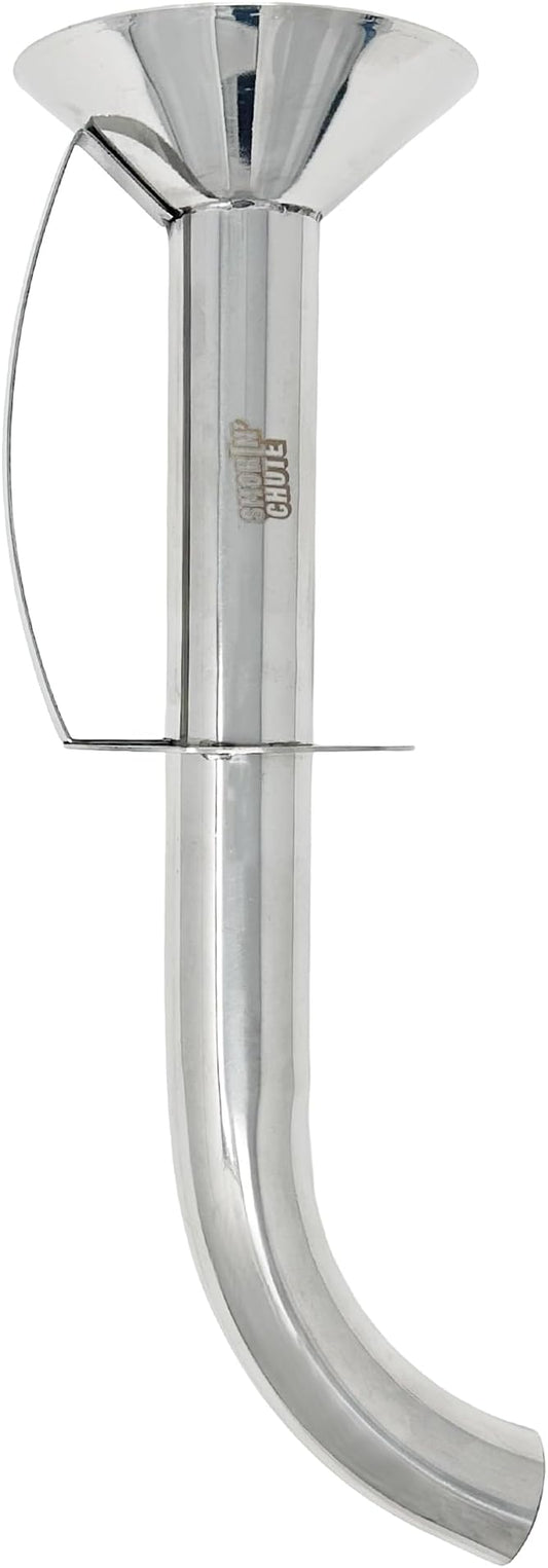 Stainless Steel Chute Designed for the Smokin’ Chute System – Perfect for Quick and Easy Reloading of Wood Chips into Your Large Big Green Egg Smoker with Minimal Mess and Heat Loss