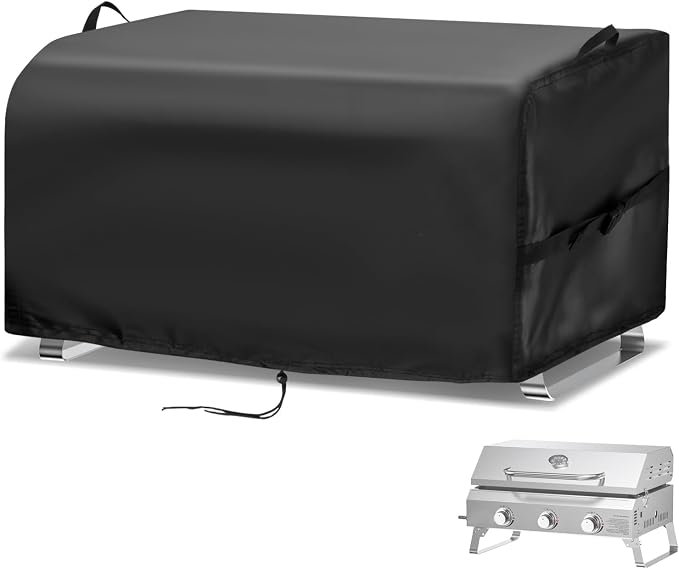 Grill Cover for NXR 3 Burner Portable Gas Grill | 25 inch Waterproof Outdoor Grill Cover for Onlyfire 3-Burner Gas BBQ, Barbecue Cover (Cover Only) - 26" L×19" W×15" H