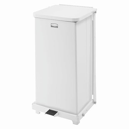 Rubbermaid Commercial Products Defenders Step-On Trash Can with Plastic Liner 6.5-Gallon White Good with Infectious Waste in Doctors Office/Hospital/Medical/Healthcare Facilities