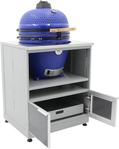Blue Sky Outdoor Living, OKC3024GKDG, 30-Inch Kamado Grill Cabinet, Heavy-Duty Slate Gray Galvanized Steel Outdoor Kitchen Base, Weather-Resistant Storage
