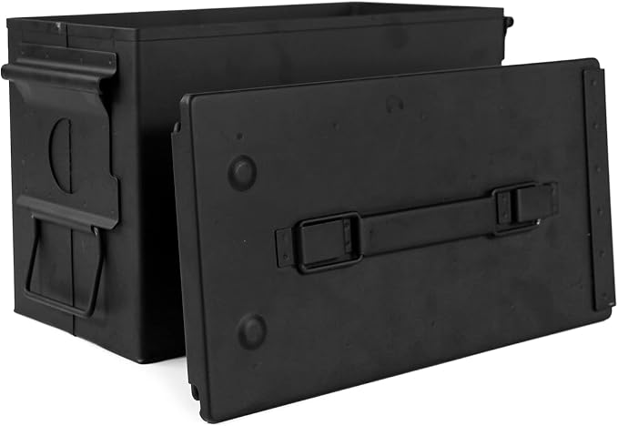 GUGULUZA Metal Ammo Can 30 50 Cal, Waterproof Airtight Ammo Containers Case | Heavy-Duty Ammunition Storage Case Military Container, Lockable Box w/Flip Top for Long-Term Storage Bullet, 30Cal and 50 Cal