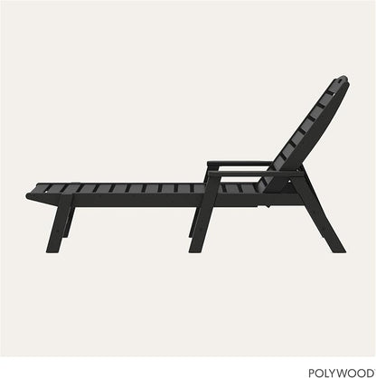 POLYWOOD NCC2280MA-P Nautical Arms Chaise, Black