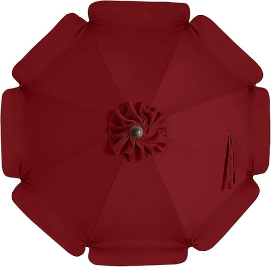 MASTERCANOPY Valance Patio Umbrella 9 ft Replacement Canopy for 8 Ribs-Burgundy Canopy Only