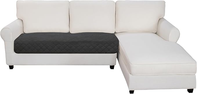 Easy-Going Sectional Couch Covers for Dogs L Shape Sofa Cover Reversible Sofa Slipcover Chaise Lounge Cover Furniture Protector Cover for Pets Dog Cat (30 x 50 inches, Dark Gray/Beige) | Dark Gray/Beige, Soft Sofa Slipcover For Dogs, Fits Left/Right Ch...