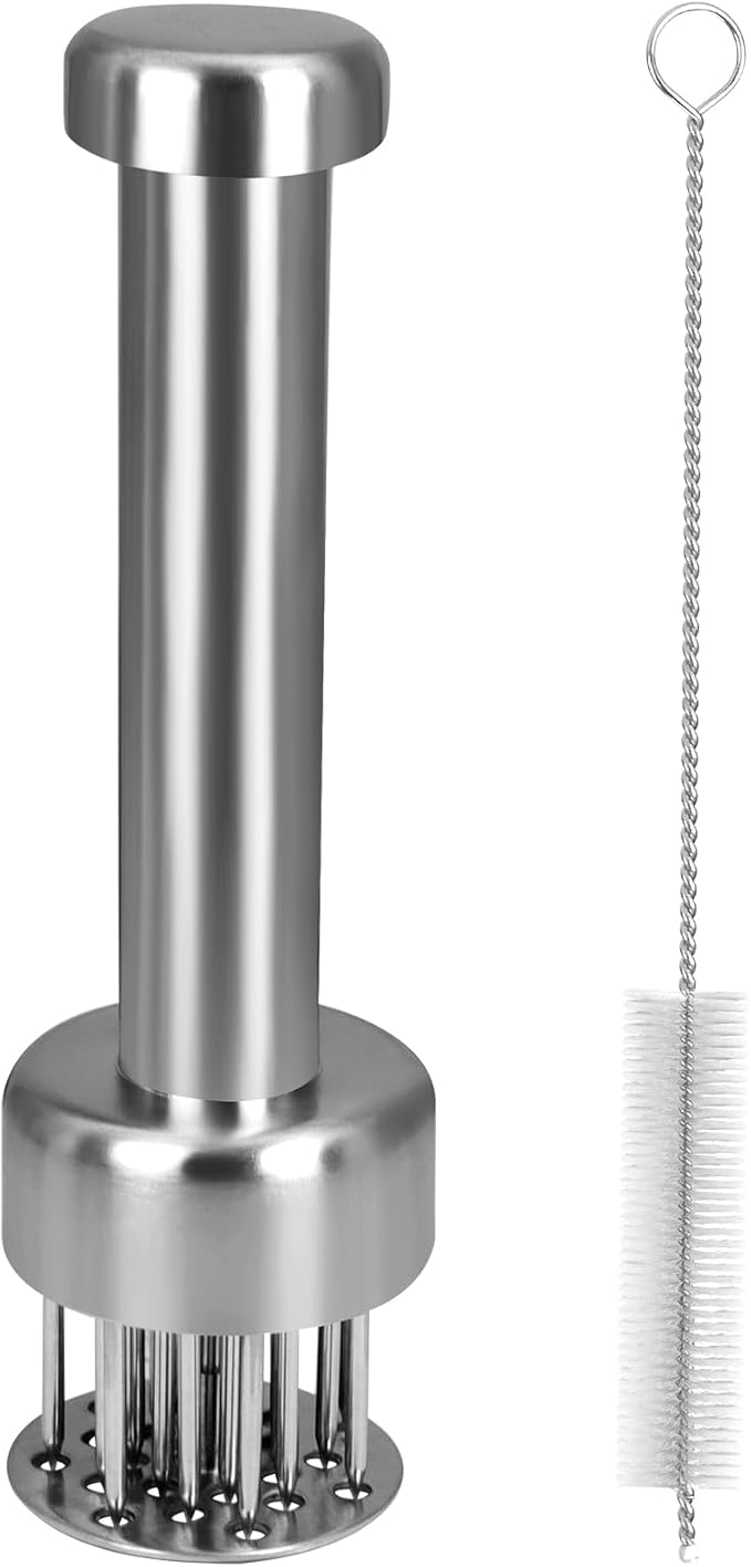 Stainless Steel Meat Tenderizer Tool with 21 Ultra-Sharp Needles Premium Meat Tenderizer Durable Mallet Easy Grip Hammer for Beef Turkey Chicken Steak Dishwasher Safe