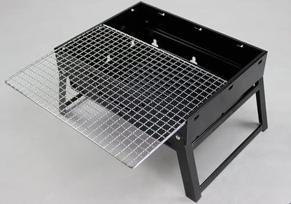 Portable Charcoal Grill for Camping, Outdoor Barbecue Grill for 3-5 People, Household BBQ Grill with Charcoal Grills Rack, Easy Setup BBQ Utensils for Picnic & Backyard,A-1