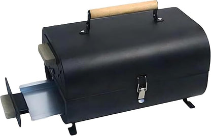 Portable Charcoal Grill for Outdoor BBQ, Twin-Sided Cooking, Compact Oil Drum Barbecue for Camping, Festivals & Picnics –for Enthusiasts (Black)