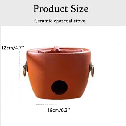 Outdoor Red Clay Charcoal Stove for 1-3 People, Small Portable Camping Charcoal Clay for Camping Barbecue Tool