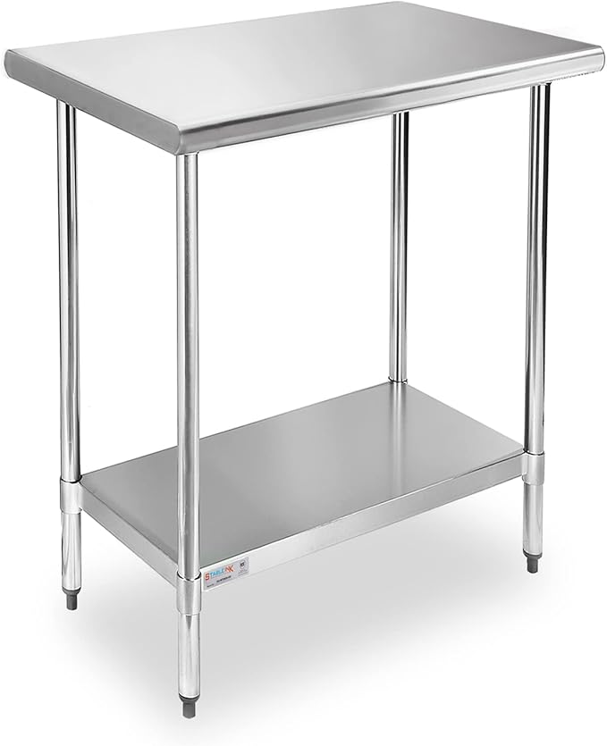 STABLEINK Stainless Steel Small Table with Undershelf 30”x24 for Prep | NSF Certified Heavy Duty Metal Work Table Workbench for Commercial Kitchen Restaurant Hotel Laundry Garage Chef Homemaker