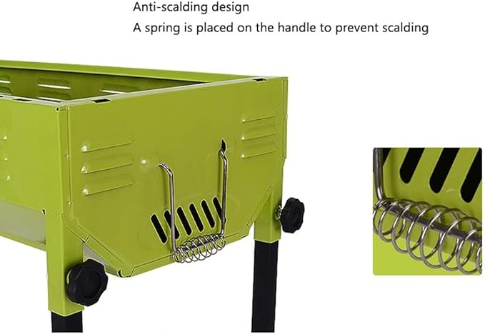 Camping Barbecue Grill Charcoal Barbecues with Storage Basket Barbecue Grill Portable BBQ Grill Non-Stick Surface Charcoal Grill Barbecue Charcoal Grill
