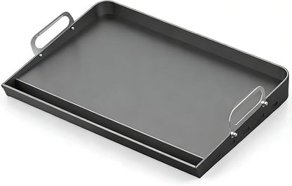 23x16 Inch Nonstick Universal Grill Griddle for Gas Grill, Built-in Grease Channel & Reinforced Even-Heat Base, Easy Clean, BBQ Griddle Plate for Outdoor BBQ, Camping, Indoor Stovetop Cooking