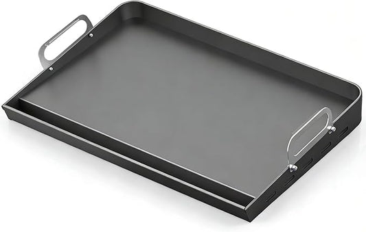 23x16 Inch Nonstick Universal Grill Griddle for Gas Grill, Built-in Grease Channel & Reinforced Even-Heat Base, Easy Clean, BBQ Griddle Plate for Outdoor BBQ, Camping, Indoor Stovetop Cooking