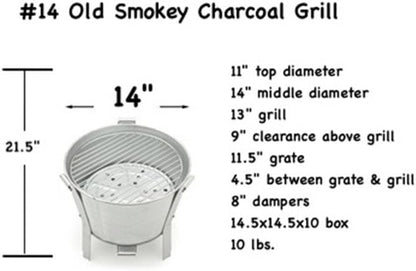 Old Smokey Charcoal Grill #14 (Small)