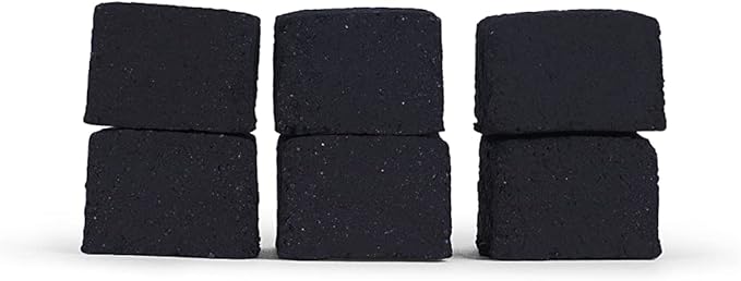 Natural Hookah Coconut Shell Charcoal Flat 25x25x18mm 96 PCS Electric Burner Briquettes Used Also for Cooking, Grilling, Barbecuing, Incense Narguile Coal (1kg)