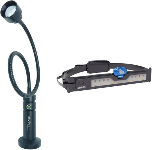 NextLED Ultimate Outdoor Lighting Bundle: NT-7728 Magnetic Grill Light & NT-6598 Rechargeable Headlamp