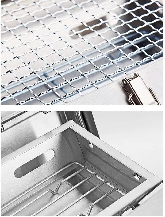 IRYZE Portable Charcoal Grill Barbecue Grill Outdoor Stainless Steel Charcoal BBQ Grill Portable Folding BBQ Tools BBQ Grill for Outdoor (Color : Black)