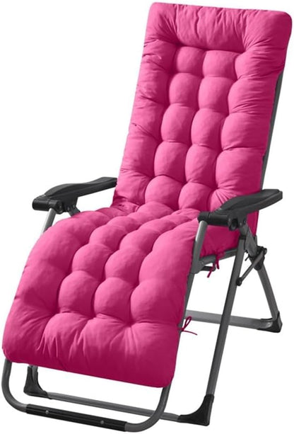 Patio Chaise Lounger Cushion， Rocking Chair Sofa Cushion with 6 Ties， Thick Padded Swing Bench Cushion， Zero Gravity Chair Cushion61x19x3in (Rose Red)