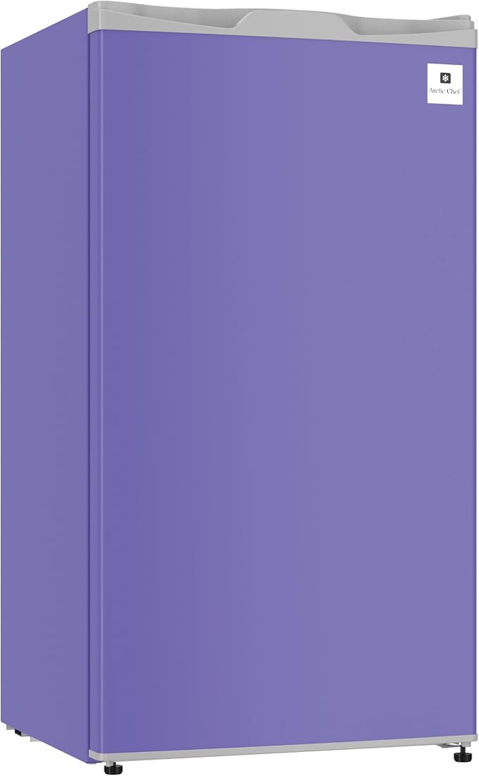 ARCTIC CHEF Mini Refrigerator-Freezer Compartment-Adjustable Thermostat Control-Reversible Doors-Ideal for Dorm, Office, RV, Garage, Apartment-PURPLE, 3.2 CU.FT