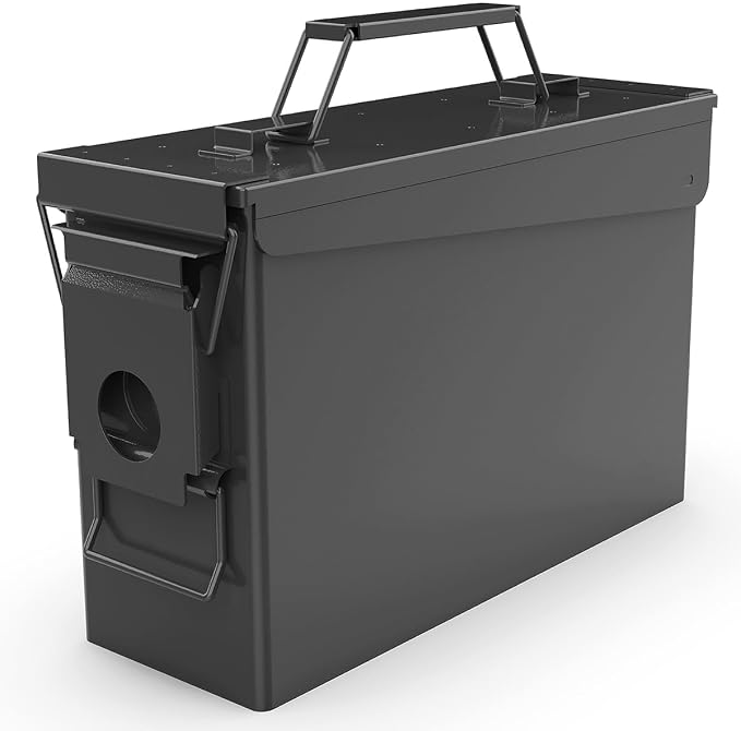 PATRON 30 & 50 Cal Ammo Can Metal Ammo Box Storage Crate Case for Shotgun Bullet Rifle Ammunition Waterproof (Black or Green)