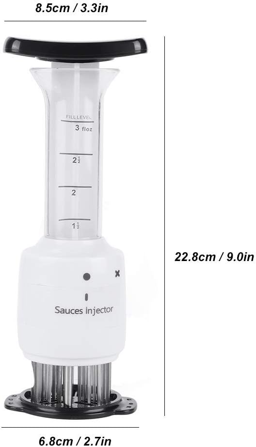2 in 1 Professional Meat Tenderizer Injector Tool,Steak Marinade Seasoning Sauce Injector with Ultra Acute Needle Blades for Beef Chicken Veal Pork