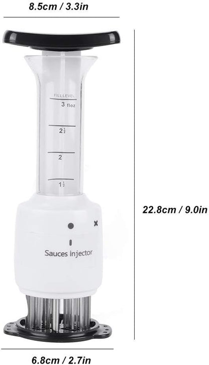 2 in 1 Professional Meat Tenderizer Injector Tool,Steak Marinade Seasoning Sauce Injector with Ultra Acute Needle Blades for Beef Chicken Veal Pork