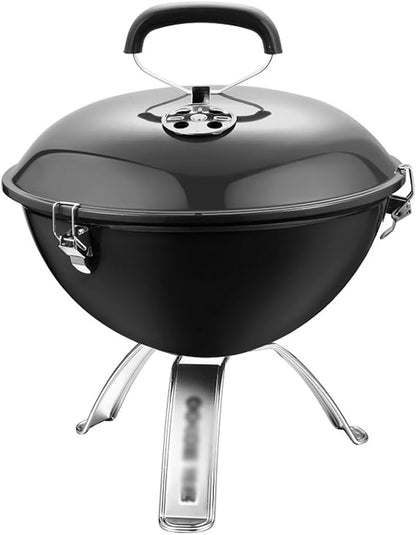 Barbecue Charcoal Grill Portable Charcoal Grill, stainless steel round oven Dual, Venting System for Outdoor Courtyard Picnic Camping Tailgating BBQ Kettle Small Folding Tabletop Grill