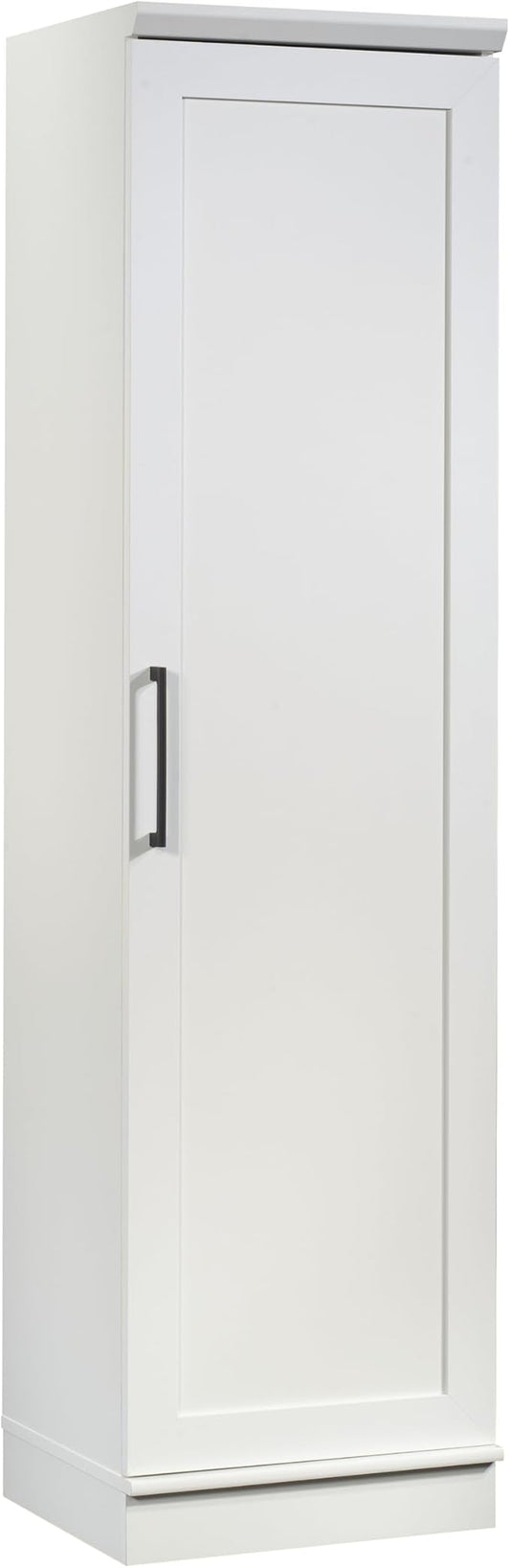 Sauder HomePlus Pantry Storage Cabinet, Soft White | Single Door, Adjustable Shelves, Kitchen Storage Cabinet
